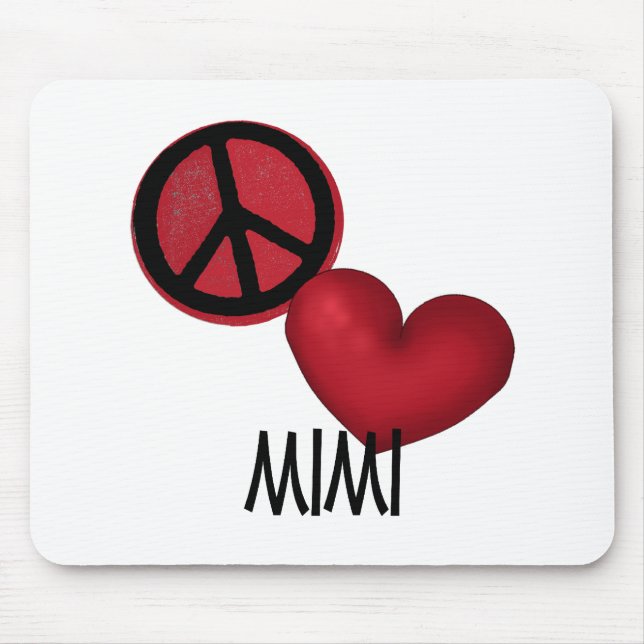 Peace Love Mimi Mouse Mat (Front)