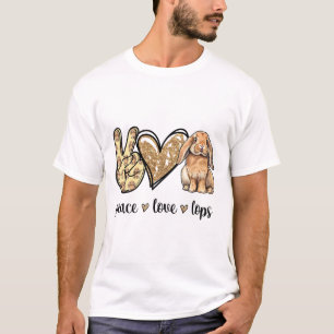 Peace Love Mini Holland Lop Bunny Rabbit Lover T-Shirt
