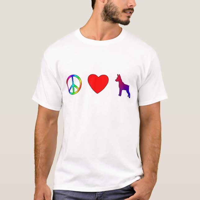 Peace Love Miniature Pinschers T-Shirt (Front)