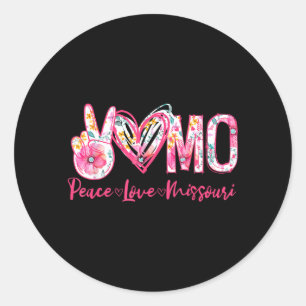 Peace Love Missouri Floral Vintage Missouri Pride Classic Round Sticker