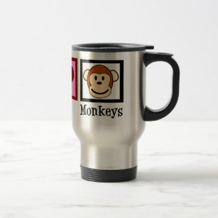 Peace Love Monkeys Travel Mug