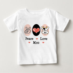 Peace Love Moo Cow Infant Long Sleeve Tee Shirt