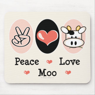 Peace Love Moo Cow Mousepad