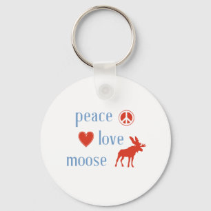Peace Love Moose Key Ring