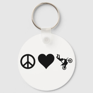 Peace Love Motocross Key Ring