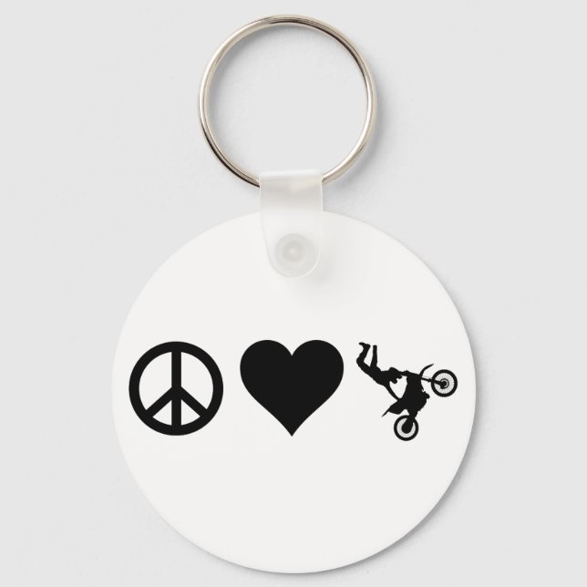 Peace Love Motocross Key Ring (Front)