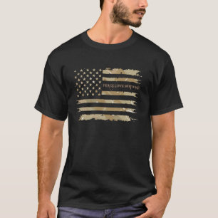 Peace Love Motown Lover Detroit Music Desert Camo T-Shirt