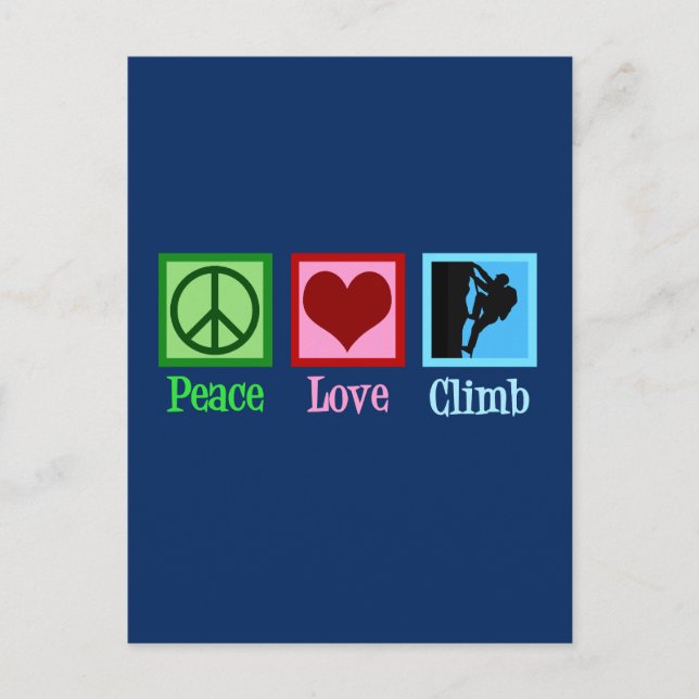 Peace Love Mountain Climbing Postcard (Front)