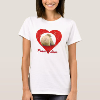 Peace & Love - Mourning Dove - Heart T-Shirt