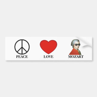 Peace Love Mozart - Musical Bumper Sticker! Sticker