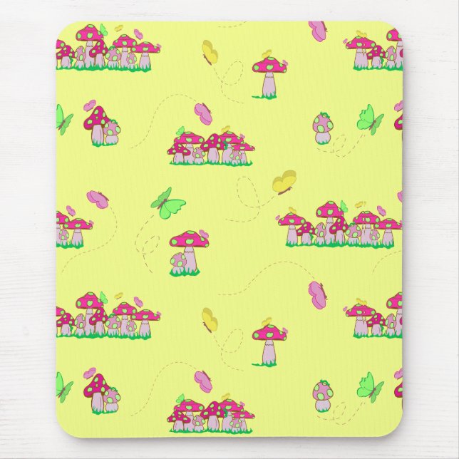 Peace Love Mushrooms Mouse Mat (Front)