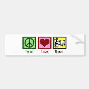 Peace Love Music Bumper Sticker