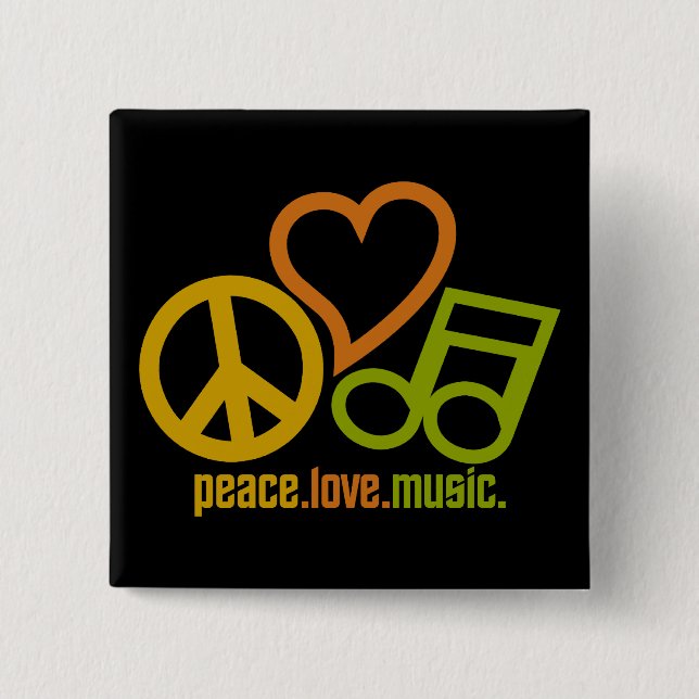 Peace Love Music button (Front)
