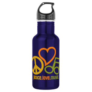 Peace-Love-Music - choose colour 532 Ml Water Bottle