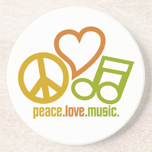Peace Love Music coaster (Front)