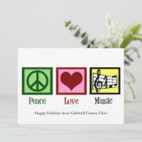 Peace Love Music Custom Band or Choir Christmas
