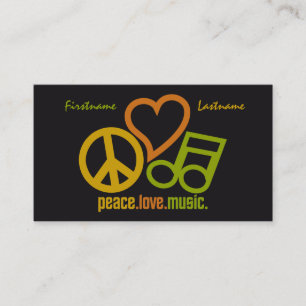 Peace Love Music custom business cards