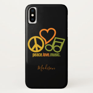 Peace Love Music custom name phone cases