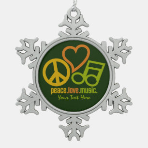 Peace Love Music custom ornaments