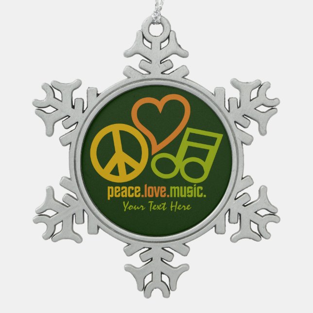 Peace Love Music custom ornaments (Front)