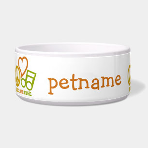 Peace Love Music custom pet bowls
