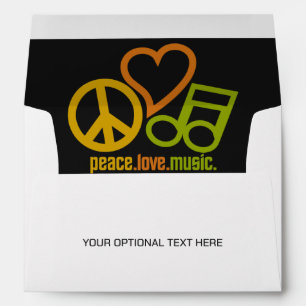 Peace Love Music custom text Envelope