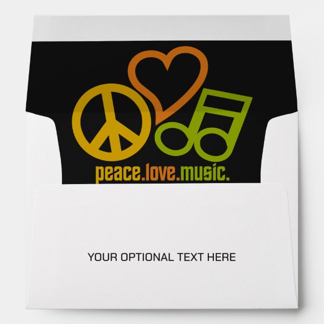 Peace Love Music custom text Envelope (Back (Bottom))
