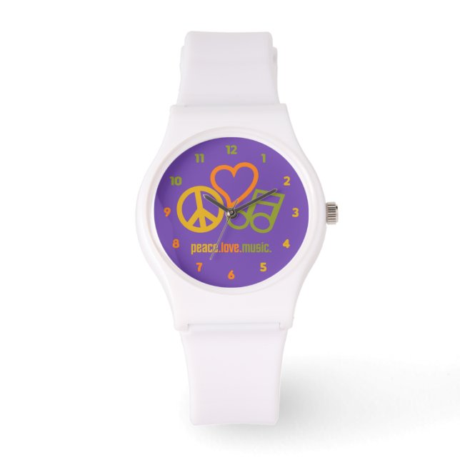 Peace-Love-Music custom watches (Front)