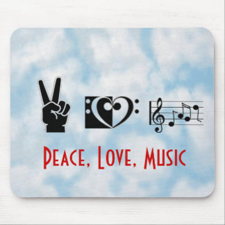 Peace, Love, Music Mouse Mat