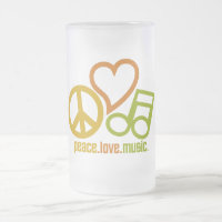 Peace Love Music mug - choose style & colour