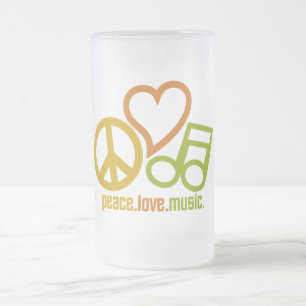 Peace Love Music mug - choose style & colour
