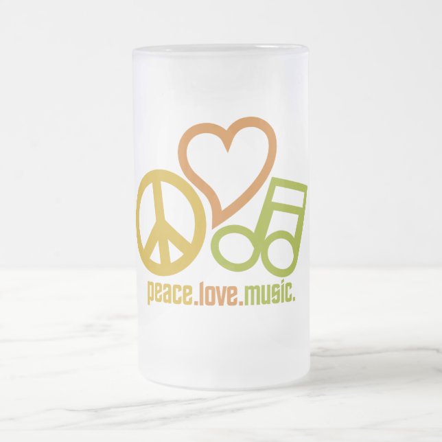 Peace Love Music mug - choose style & colour (Center)