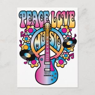 Peace Love Music Postcard