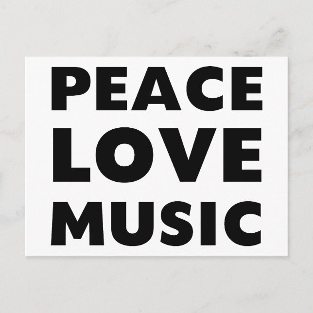 Peace Love Music Postcard (Front)