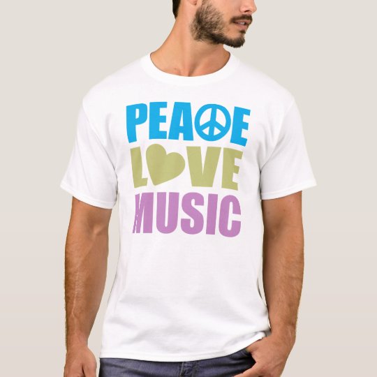 Peace Love Music T-Shirt | Zazzle.co.uk