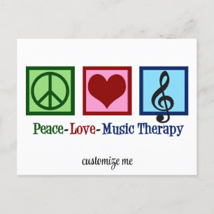 Peace Love Music Therapy Personalised Therapist Postcard