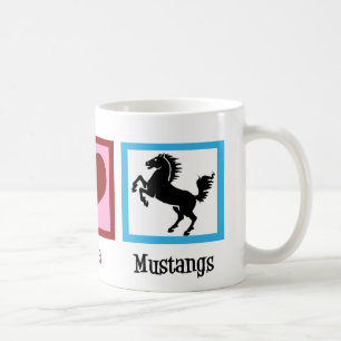 Peace Love Mustangs Coffee Mug