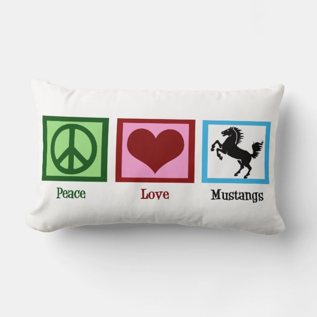 Peace Love Mustangs Lumbar Cushion (Front)