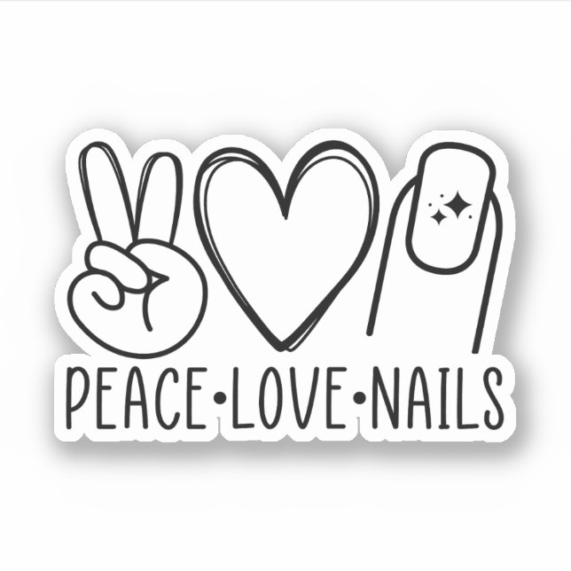 Peace Love Nails, Nail Tech, Nail Technician Gift (Front)