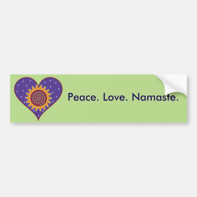 Peace. Love. Namaste. Bumper Sticker (Front)