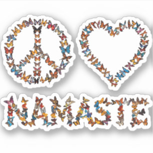 Peace Love Namaste Butterflies - Colorful Graphic