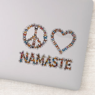 Peace Love Namaste Butterflies - Colorful Graphic