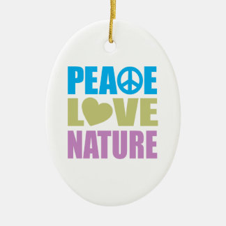 Peace Love Nature Ceramic Tree Decoration