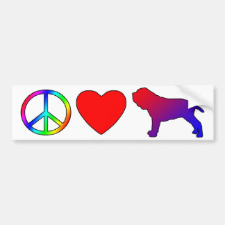 Peace Love Neapolitan Mastiffs Bumper Sticker