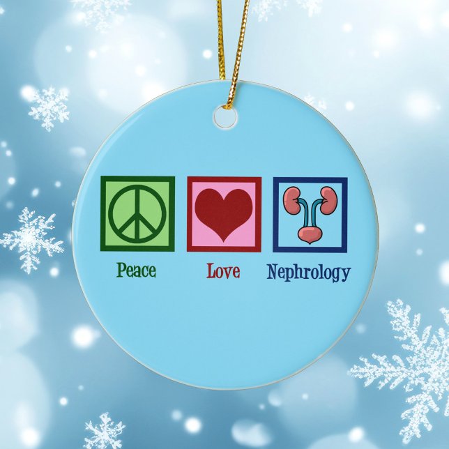 Peace Love Nephrology Ceramic Tree Decoration (Creator Uploaded)