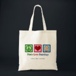 Peace Love Neurology Custom Neurologist Tote Bag<br><div class="desc">Peace Love Neurology tote bag for a neurologist who specialises in brain disorders and neuroscience. A cool custom neurosurgeon or neurology nurse gift.</div>