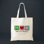 Peace Love Neurology Custom Neurologist Tote Bag<br><div class="desc">Peace Love Neurology tote bag for a neurologist who specialises in brain disorders and neuroscience. A cool custom neurosurgeon or neurology nurse gift.</div>