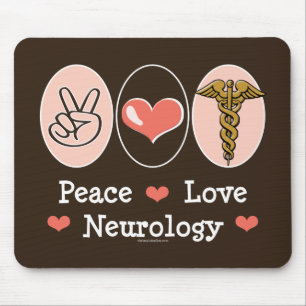 Peace Love Neurology Neurologist Mousepad