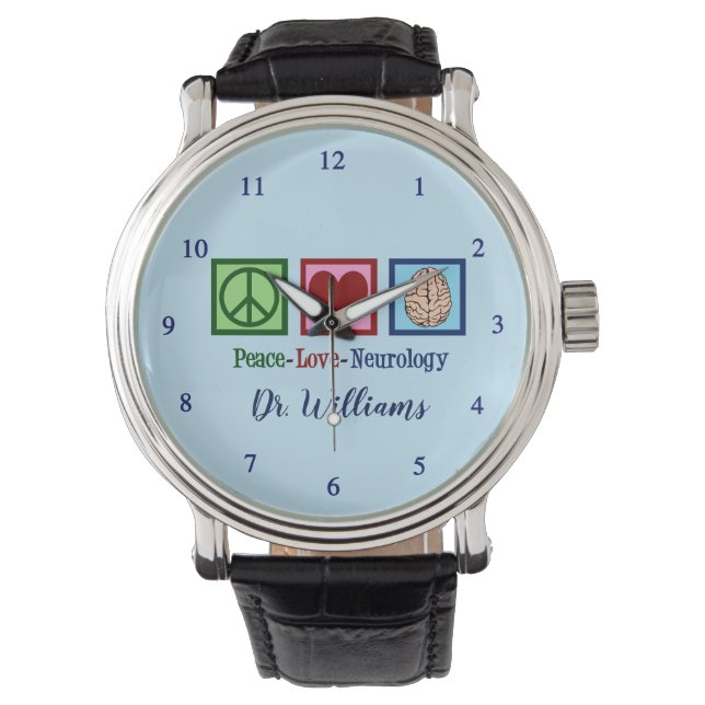Peace Love Neurology - Neurologist Watch (Front)