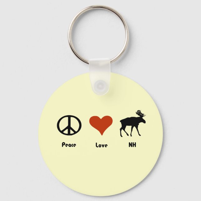 Peace Love New Hampshire Key Ring (Front)